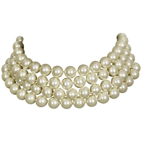 vintage chanel pearl choker|enamel choker necklace vintage.